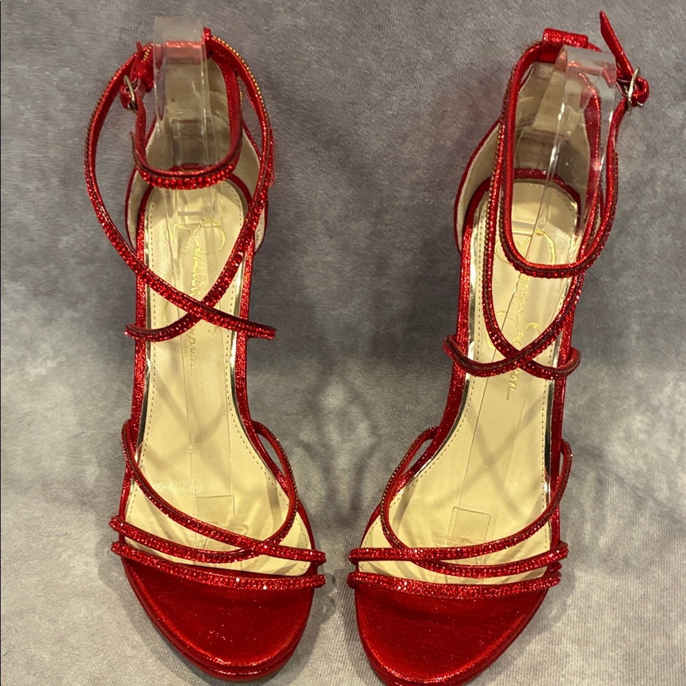 Jessica Simpson Red Strappy High Heel Sandals